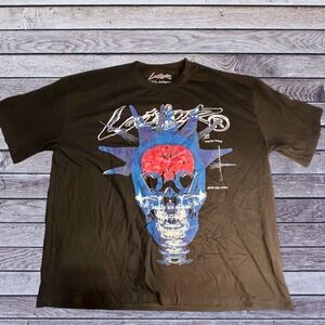 Loiter 2XL T-Shirt Mens Black Excellent Brain Rot Skull Graphic Tee Streetwear